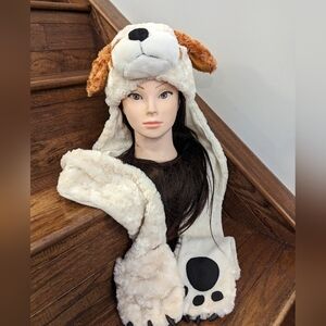 Puppy Hat Scarf glove combo!  One size fits most Adult